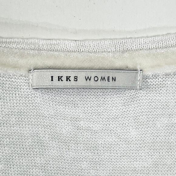 IKKS Women White Linen Paris Short Sleeve Tshirt - Picture 5 of 5